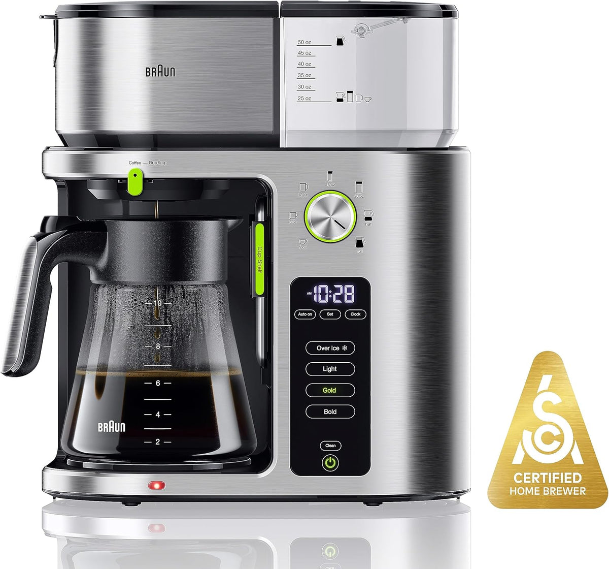 Braun - Multiserve 7 Programmable Stainless Steel Drip Coffee Maker Silver - KF9270 - DISCONTINUED