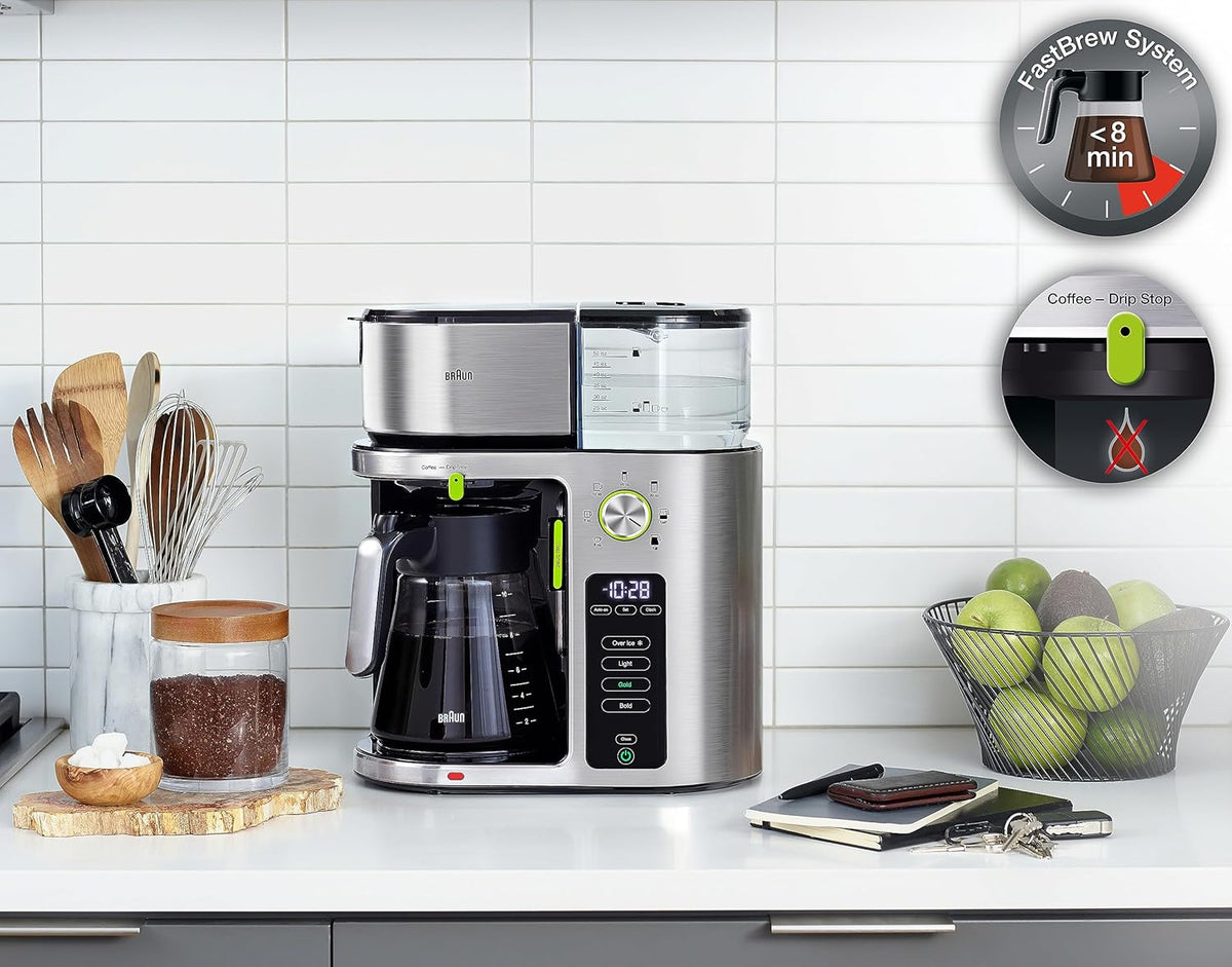 Braun - Multiserve 7 Programmable Stainless Steel Drip Coffee Maker Silver - KF9270 - DISCONTINUED