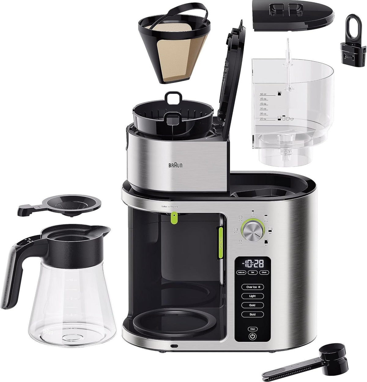 Braun - Multiserve 7 Programmable Stainless Steel Drip Coffee Maker Silver - KF9270 - DISCONTINUED