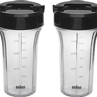 Braun - Smoothie2Go Black Blending Set (2 to go Cups, 2 Lids, Blade Assembly) - JB71