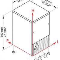 Brema - 18" Undercounter Ice Maker with Bin, Air-Cooled (79lbs / 24hr) - CB249A HC AWS