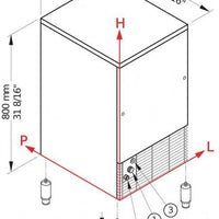 Brema - 23" Undercounter Ice Maker with Bin, Air-Cooled (108lbs / 24hr) - CB425A HC AWS