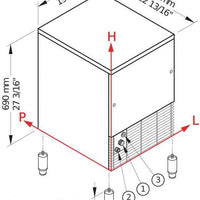 Brema - 23" Undercounter Ice Maker with Bin, Air-Cooled (90lbs / 24hr) - CB316A HC AWS