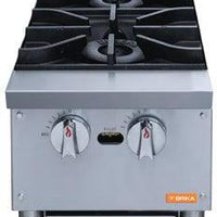 Brika - 12" Natural Gas Hot Plate, 2 Burners, 56,000 BTU - BHP-122