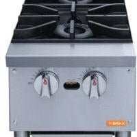 Brika - 12" Natural Gas Hot Plate, 2 Burners, 56,000 BTU - BHP-122