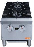 Brika - 12" Natural Gas Hot Plate, 2 Burners, 56,000 BTU - BHP-122