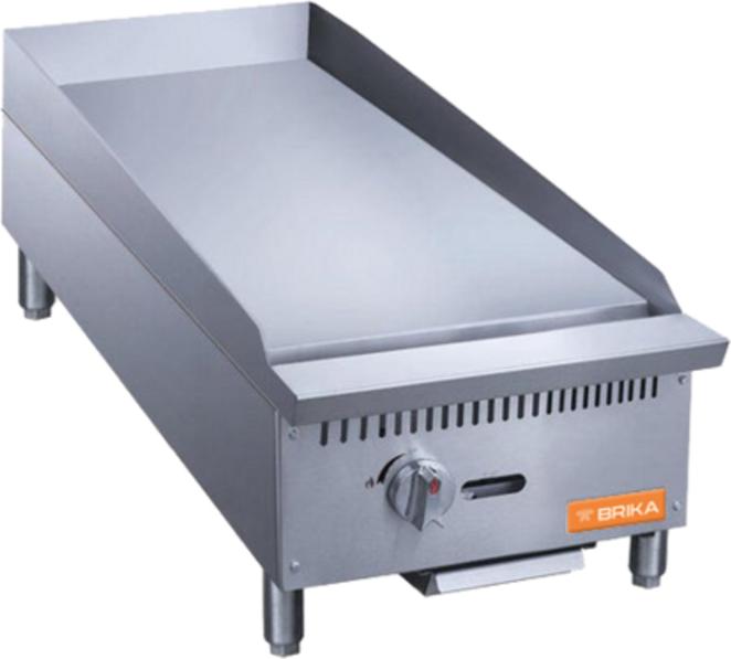 Brika - 12" Natural Gas Manual Griddle, 0.75" Steel Plate, 30,000 BTU - BMG-12