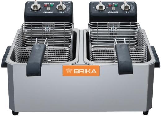 Brika - 15 lb Countertop Electric Fryer, Double Basin, 208V - BCEF-15D
