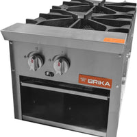 Brika - 18" Natural Gas Stock Pot Range, 2 Burners, 160,000 BTU - BSP-18D