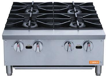 Brika - 24" Natural Gas Hot Plate, 4 Burners, 112,000 BTU - BHP-244