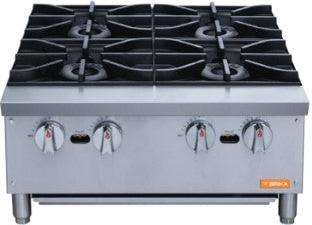 Brika - 24" Natural Gas Hot Plate, 4 Burners, 112,000 BTU - BHP-244
