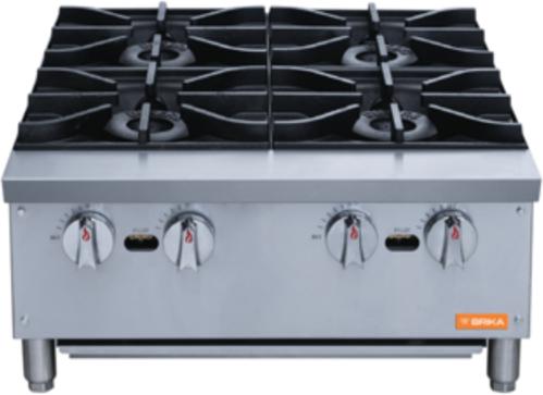 Brika - 24" Natural Gas Hot Plate, 4 Burners, 112,000 BTU - BHP-244