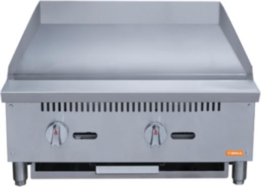 Brika - 24" Natural Gas Manual Griddle, 0.75" Steel Plate, 60,000 BTU - BMG-24