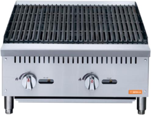 Brika - 24" Natural Gas Volcanic Rock Charbroiler, 70,000 BTU - BCB-24