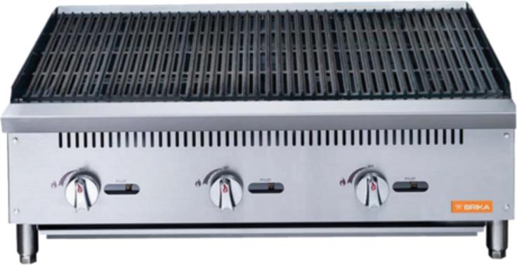 Brika - 36" Natural Gas Radiant Charbroiler, 105,000 BTU - BRB-36