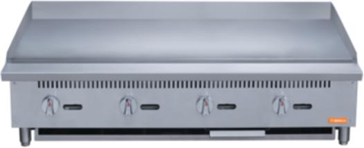 Brika - 48" Natural Gas Manual Griddle, 0.75" Steel Plate, 120,000 BTU - BMG-48