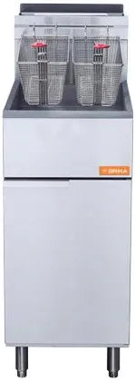 Brika - 50 lb Natural Gas Tube Fired Fryer, 120,000 BTU - BFR-50-NG