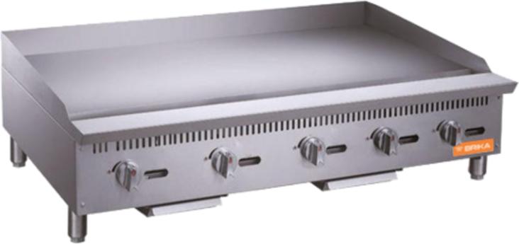 Brika - 60" Natural Gas Manual Griddle, 0.75" Steel Plate, 150,000 BTU - BMG-60