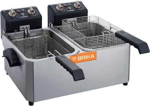 Brika - 7 lb Countertop Electric Fryer, Double Basin, 120V - BCEF-7D