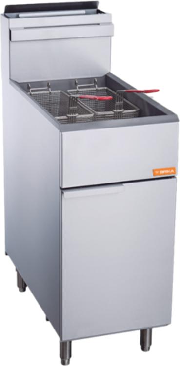 Brika - 70 lb Natural Gas Tube Fired Fryer, 150,000 BTU - BFR-70-NG