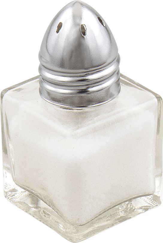 Browne - 0.5 Oz Classic Square Salt/Pepper Shaker with Universal Holes, Dome-Shaped Top, Pack of 24 - 575191