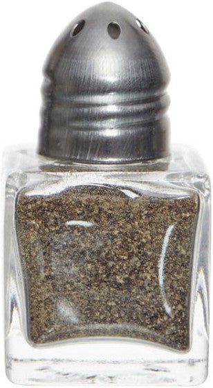Browne - 0.5 Oz Classic Square Salt/Pepper Shakers Dome-Shaped Top with Universal Holes, Pack of 12 - 575225