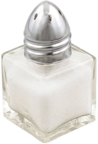Browne - 0.5 Oz Classic Square Salt/Pepper Shakers Dome-Shaped Top with Universal Holes, Pack of 12 - 575225
