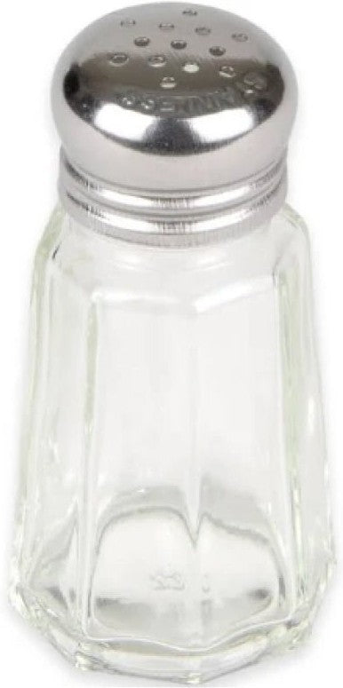 Browne - 1 Oz Salt & Pepper Glass Shaker Tower with Stainless Steel Mushroom Top, Pack of 12 - 575224