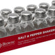 Browne - 1 Oz Salt & Pepper Glass Shaker Tower with Stainless Steel Mushroom Top (Set of 12) - 575224