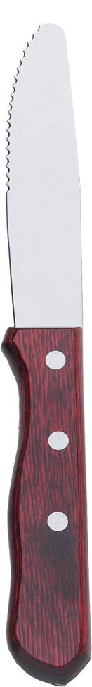 Browne - 10" Stainless Steel Pakkawood Handle Round Blade Steak Knife, Pack of 12 - 574340