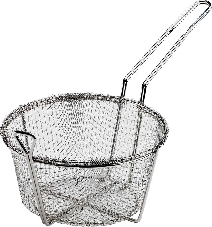 Browne - 11.5" Nickel Plated Round Fry Basket - 79120
