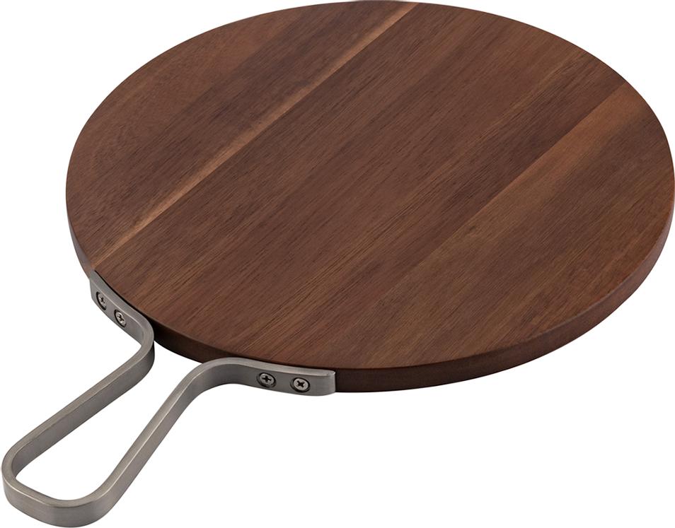 Browne - 12" Acacia Wood Round Serving Board With Handle - 571712