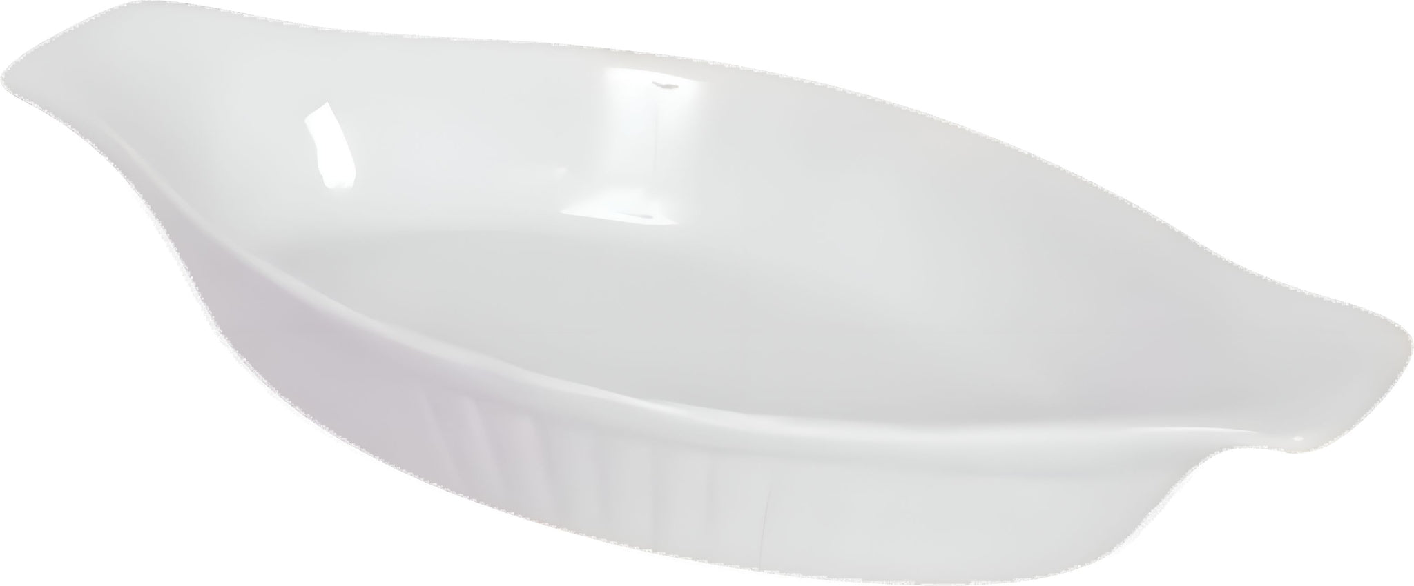 Browne - 12 OZ Ceramic White Ribbed Lasagna Baker - 564013