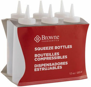 Browne - 12 Oz Clear Squeeze Bottle/Dispensers ( Set Of 6 ) - 57801200