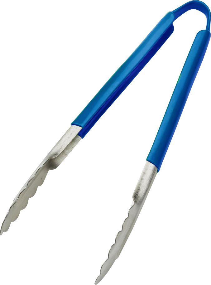 Browne - 12" Stainless Steel Tong with Blue Coated Handle - 5512BL