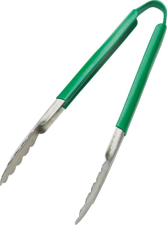 Browne - 12" Stainless Steel Tong with Green Coated Handle - 5512GR