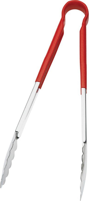 Browne - 12" Stainless Steel Tong with Red Coated Handle - 5512RD