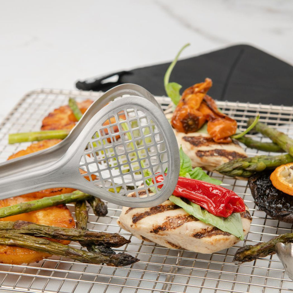 Browne - 12" Stainless Steel Wide Grill/Fry Tong - 57599