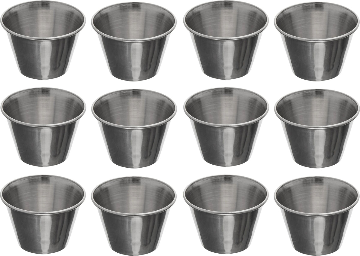 Browne - 12 x 1.5 Oz Stainless Steel Cocktail Sauce Cup - 515058