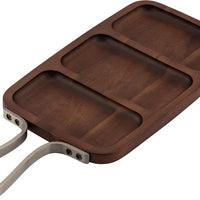 Browne - 12" x 7" Acacia Wood Sectioned Serving Board With Handle - 571507
