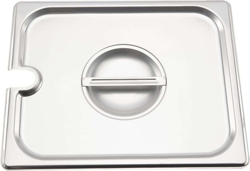 Browne - 12.8" Stainless Steel Notched Cover for Half Size Steam Table Pan - 575539