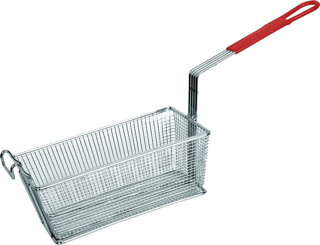 Browne - 13" x 5.5" Red Handle Rectangular Fry Basket - 79207