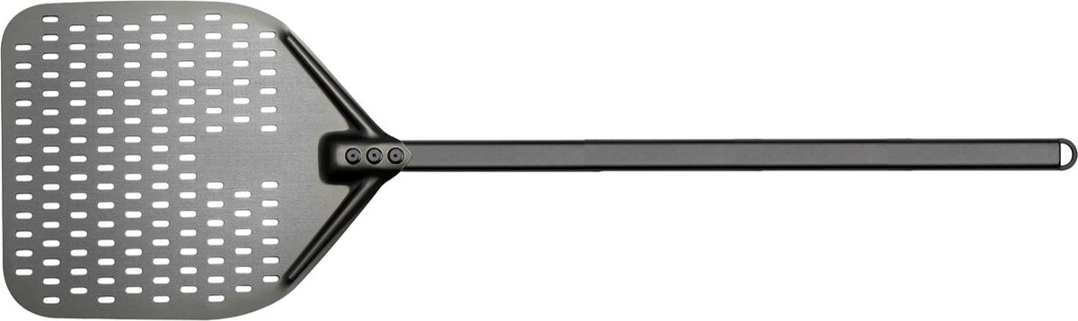 Browne - 14x12" Hard Anodized Aluminum Perforated Pizza Peel with 59" Handle - 242590