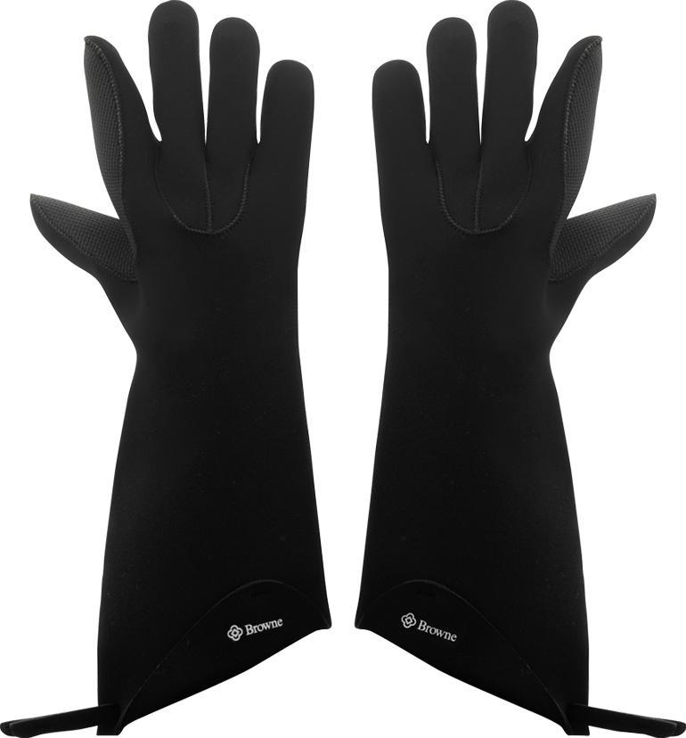 Browne - 15" FLXaPrene Black 5-Finger Gloves Pair - 5430502