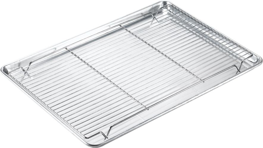 Browne - 15" x 25" Nickel Plated Rib Wire Grate for Full Size Pan - 575524