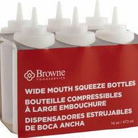 Browne - 16 Oz Clear Wide Mouth Squeeze Dispenser ( Pack of 6) - 57801700