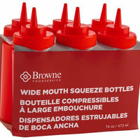 Browne - 16 Oz Red Wide Mouth Squeeze Dispenser (Pack of 6) - 57801705
