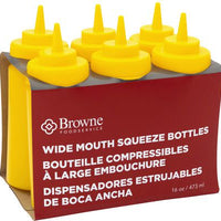 Browne - 16 Oz Yellow Wide Mouth Squeeze Dispenser ( Pack of 6) - 57801717