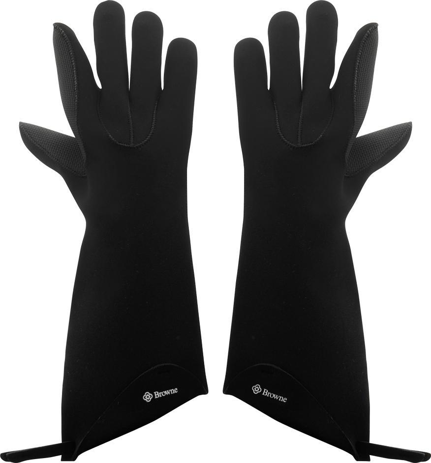 Browne - 17" FLXaPrene Black 5-Finger Gloves- 5430702