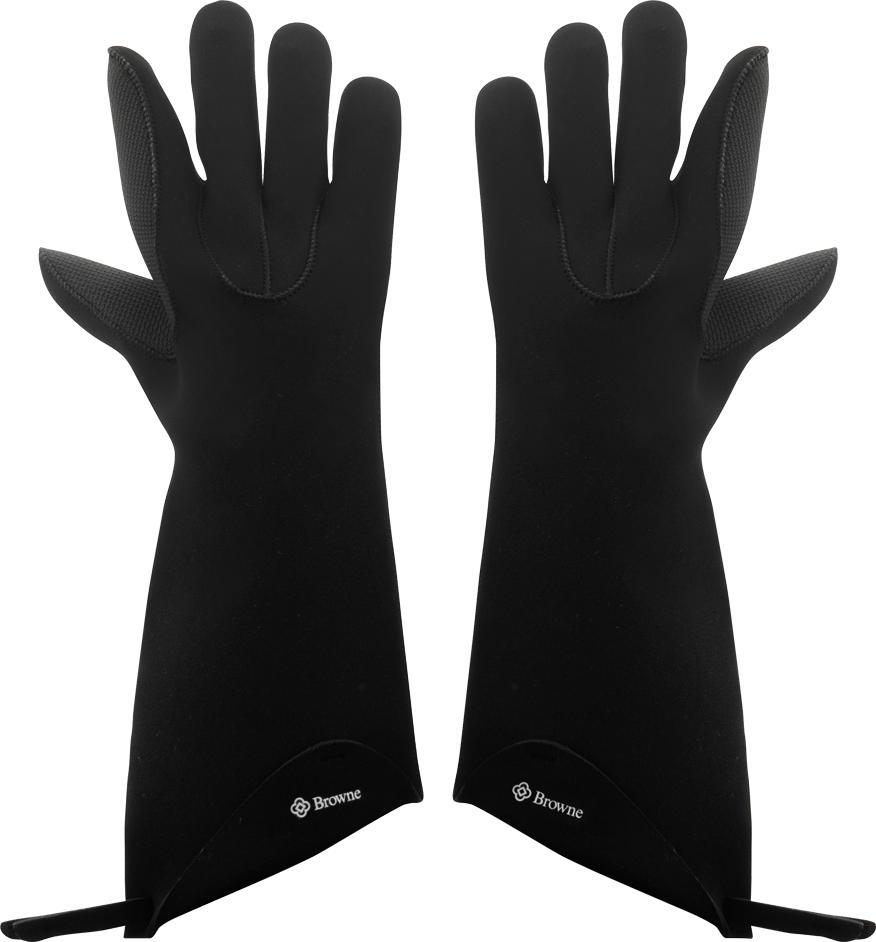 Browne - 17" FLXaPrene Black 5-Finger Gloves Pair - 5430702